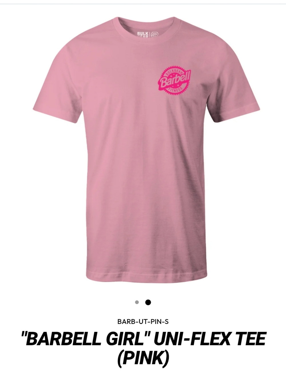Bulkgear fitness Barbell Barbie girl Uni-flex Pink Workout Tee Shirt